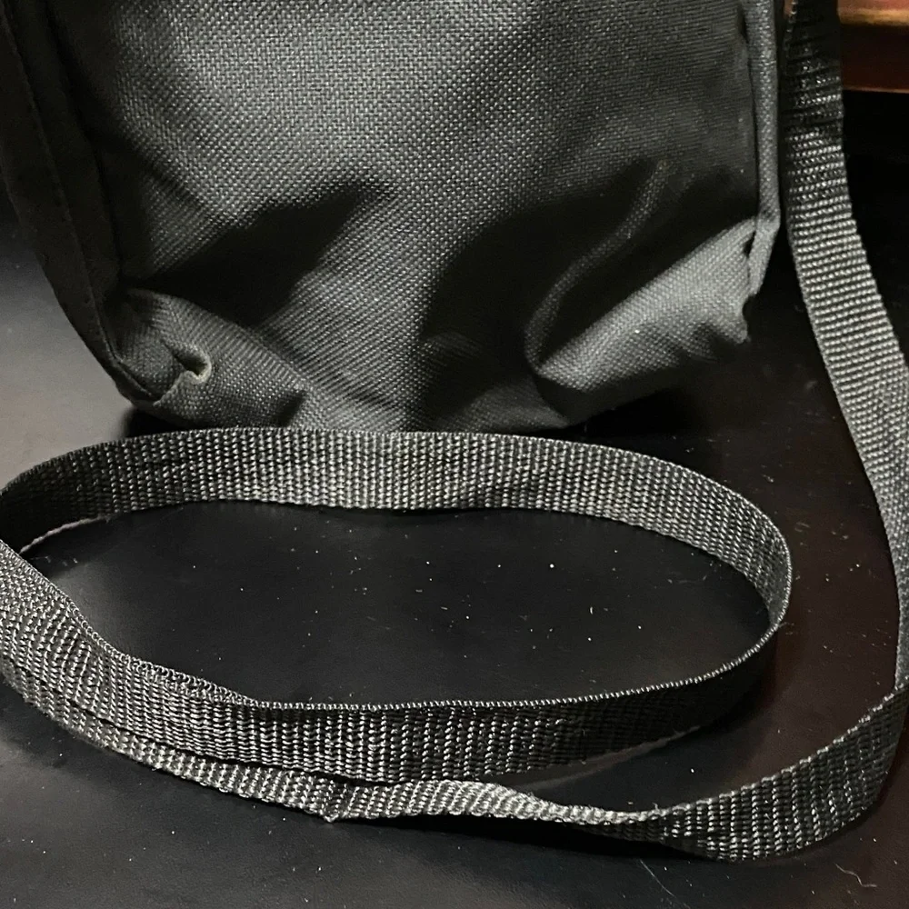 Vintage Black canvas messenger Crossbody or belt Bag